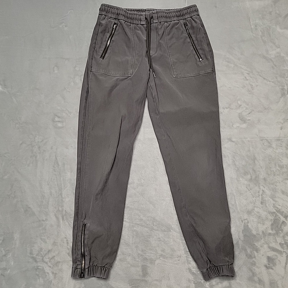 Athleta Jogger Womens 2 Gray Metro Moto Ankle Zip Drawstring‎ Athleisure Pants